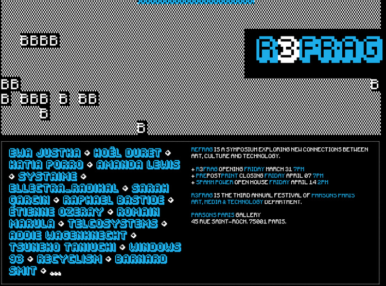 The third edition of R3FRAG at the Parsons School of Paris until April 14th