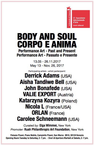 “Body and Soul: Performance Past and Present” exhibition with international performance artists at Venice Biennial 2017