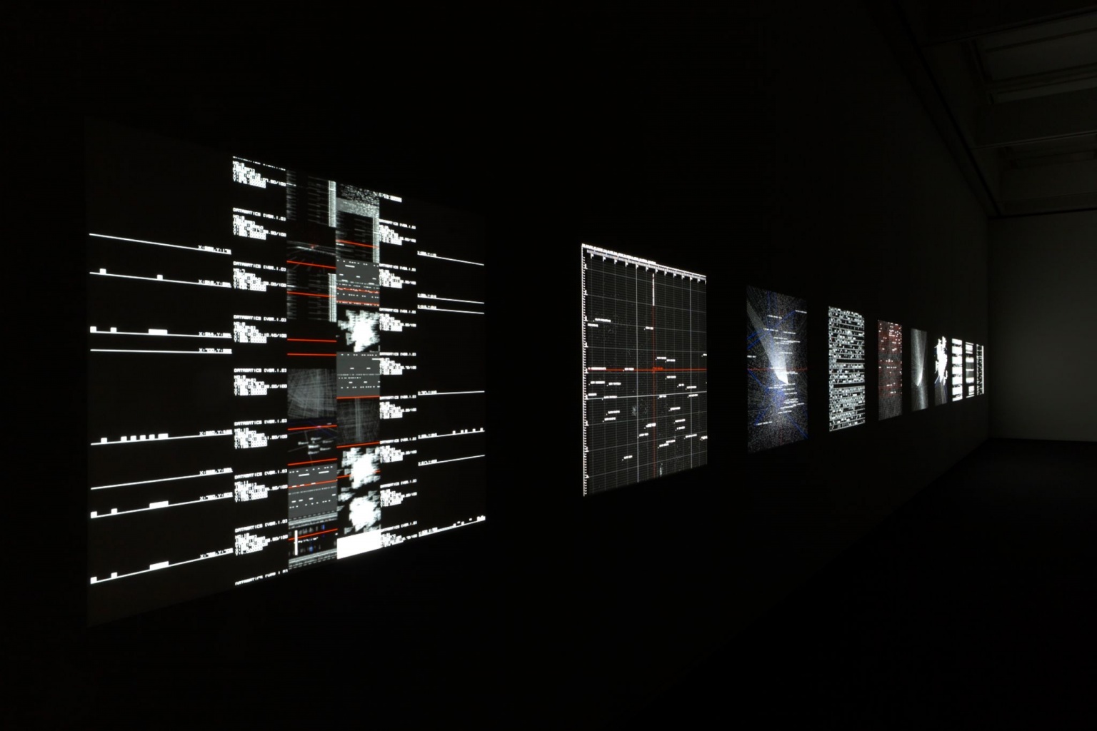 Physical reality and information architecture by Ryoji Ikeda at Almine Rech Paris